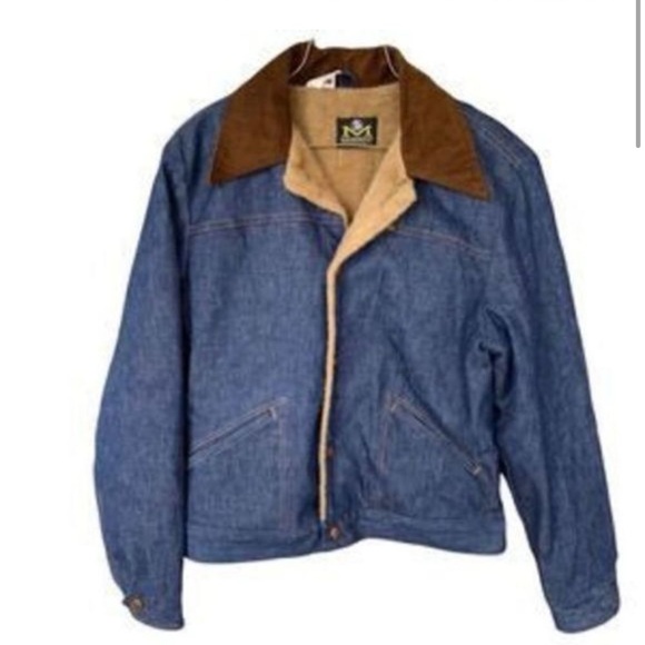 VINTAGE 1970 | Maverick Blue Bell Sherpa Denim Trucker Jacket Corduroy - Picture 15 of 15